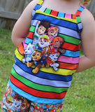 R25- Pups On Colors Shirt Panel