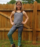 R23- Two-Tone Ombre: Charcoal Black to  Green