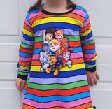 R25- Pups On Colors Shirt Panel