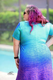 R23- Two-Tone Ombre: Neon Purple, Bright Blue, Aqua