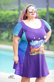 R23- Two-Tone Ombre: Neon Purple, Bright Blue, Aqua