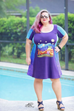 R23- Two-Tone Ombre: Neon Purple, Bright Blue, Aqua