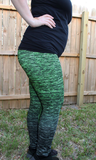 R23- Two-Tone Ombre: Charcoal Black to  Green