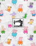 R28- Pig & Friends Tossed Print