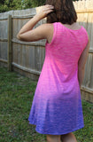 R23- Two-Tone Ombre: Neon Purple to Neon Pink
