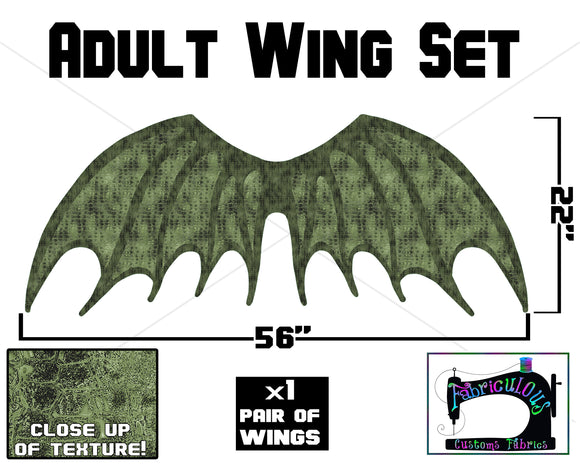 R16 - Dragon Wings ADULT Panel- Green