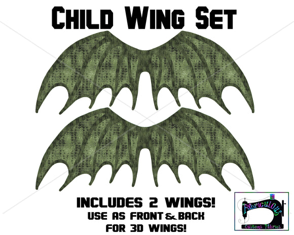R16 - Dragon Wings Child Panel SET- Green