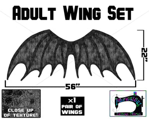 R16 - Dragon Wings ADULT Panel- Black