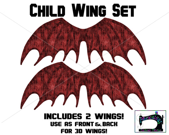 R16 - Dragon Wings Child Panel SET- Red