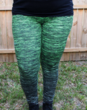 R23- Two-Tone Ombre: Charcoal Black to  Green