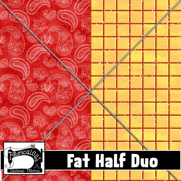 R22- Cowboy Coords Fat Half Duo (Paisley/Plaid)