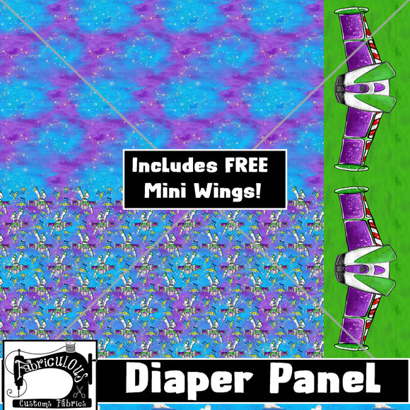 R22- WINGED Spaceman Diaper/Panty Panel