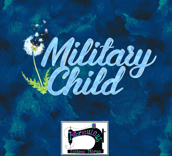 R14 - Blue Dandelion- Military Child- Shirt Panels