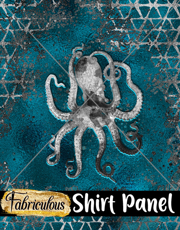 Faves- Teal Octopus Shirt Panel