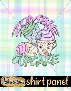 R31- Pastel Zombie Cupcake Shirt Panel