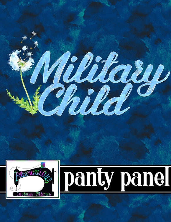 R14 - Blue Military Child- Diaper/Panty Panel