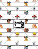 R25- White Pup Stripe Print