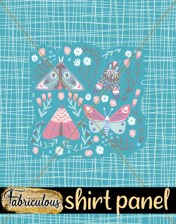 Teal Butterfly Shirt Panel