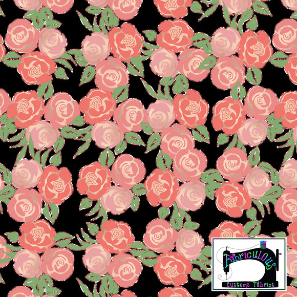 R11- Coral Floral- Rose Print